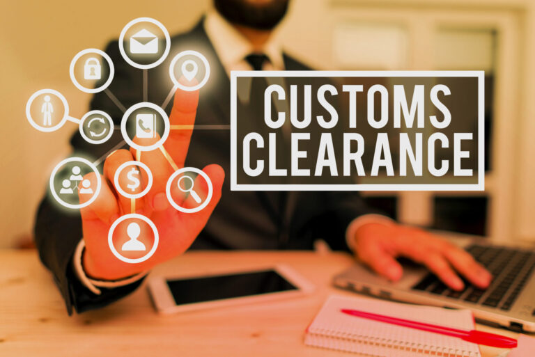 Writing note showing Customs Clearance. Business concept for documentations required to facilitate export or imports