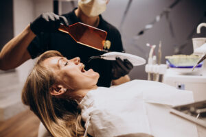 Woman patient visiting dentist