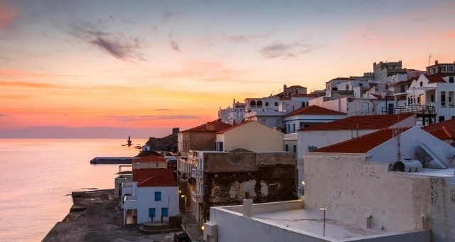 Andros Island: The Green Gem Of The Cyclades – Your Complete Travel Guide For 2026! - Chora Of Andros Sunset - Greek List