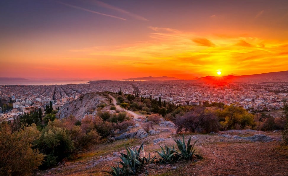 Athens Travel Guide 2026: Everything You Need To Know Before You Go! - Sunset Over Athens - Greek List Sunset Over Athens Viewed From Filopappos Hill, Greece