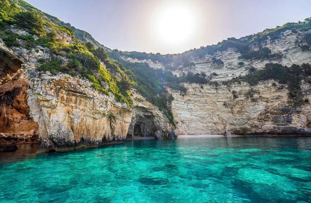 Gaios harbour on Paxos, Ionian islands Greece