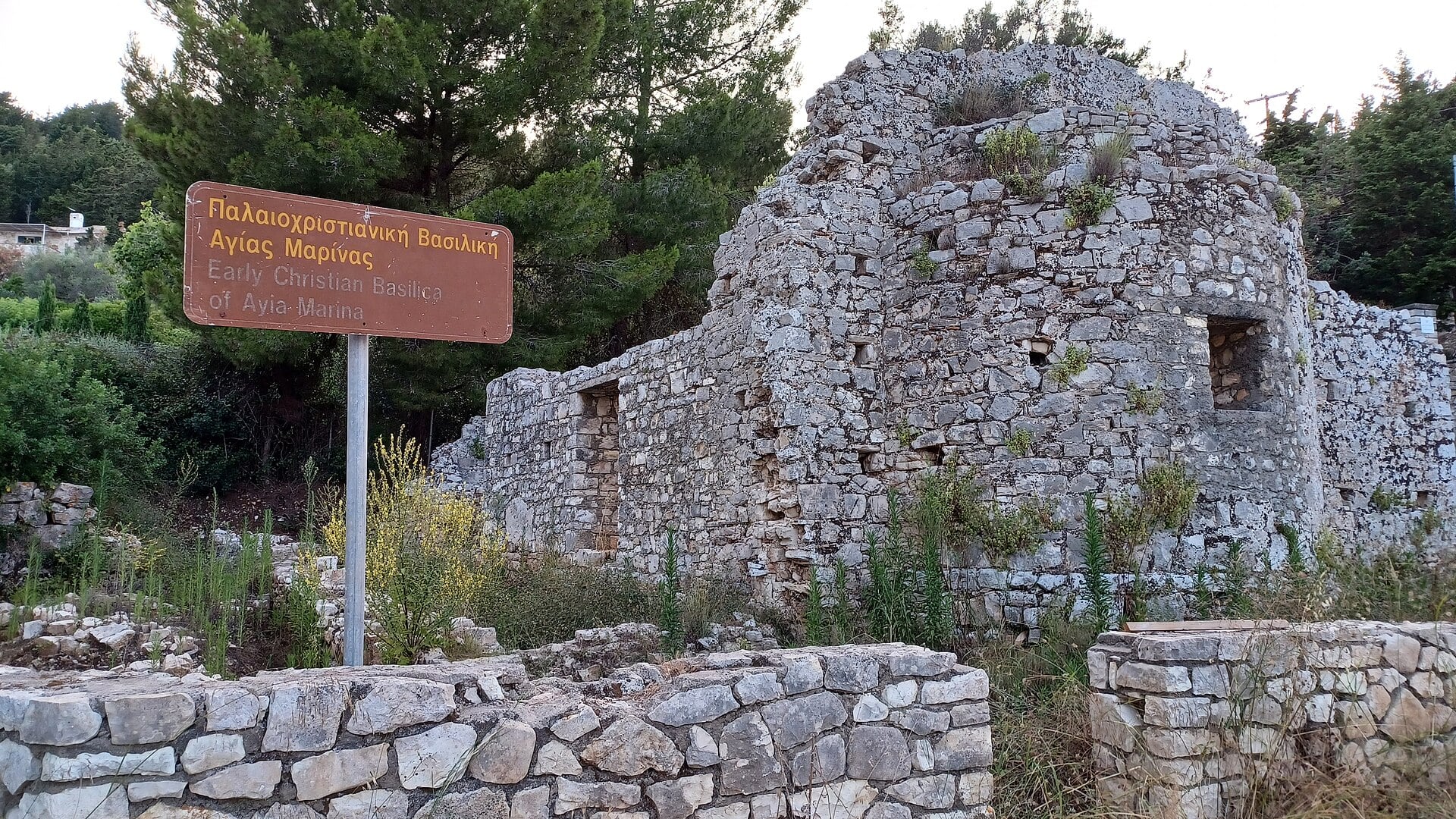 Early Christian church ruins reflecting the long history of Paxos Island Early Christian church ruins reflecting the long history of Paxos Island