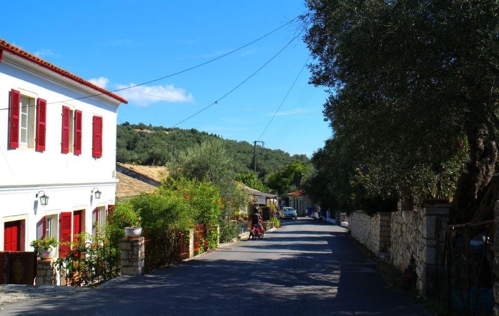 Magazia village in the hills of Paxos Island Magazia village in the hills of Paxos Island