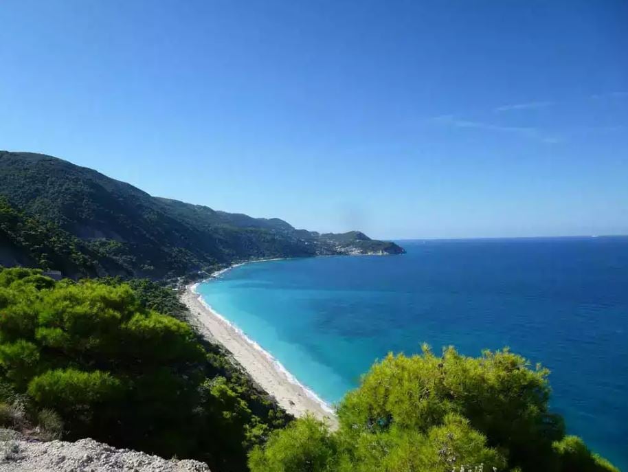 Pefkoulia Beach on the west coast of Lefkada Island