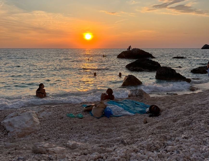 Sunset at Erimitis Beach, a favourite outdoor spot on Paxos Island Sunset at Erimitis Beach, a favourite outdoor spot on Paxos Island