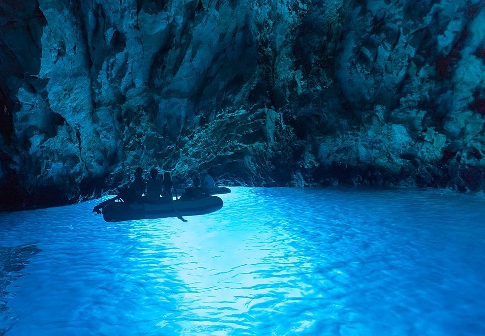 Blue caves and sea arches on the west coast of Paxos Island Blue caves and sea arches on the west coast of Paxos Island
