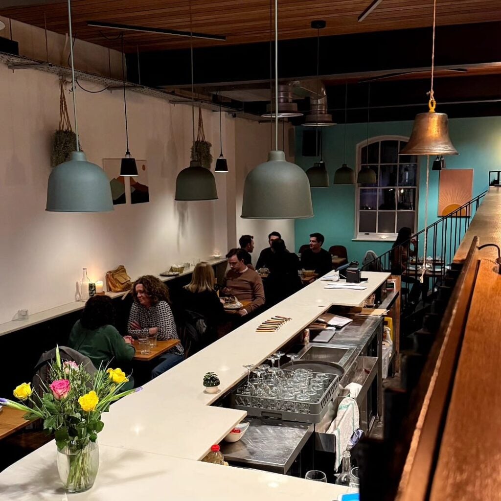 Inside Yayacas, a Greek restaurant in Shoreditch, London