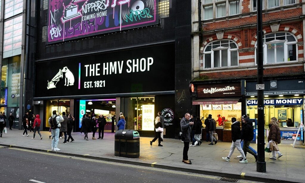 The HMV shop on Oxford Street, a warning sign for Greek businesses in London
