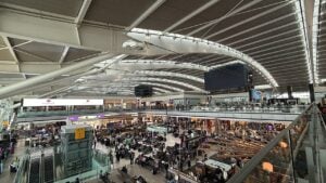 Flights to Greece from London: the departures hall at Heathrow Terminal 5