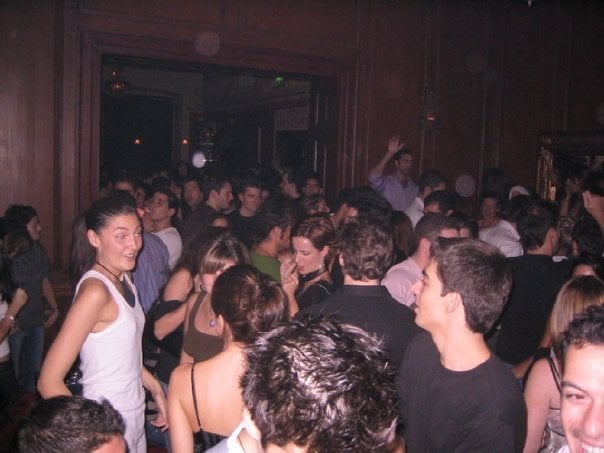 A busy night in the wood panelled room at No5 Cavendish Place