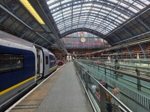 London to Greece by train starts with a Eurostar departure from St Pancras International