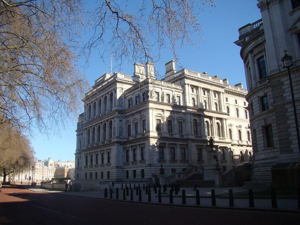 Hm Treasury Building In Westminster, Where Budget 2026 For Greeks In The Uk Was Written