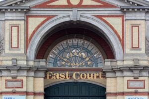 Alexandra Palace East Court entrance, the first stop of a North London Greek weekend