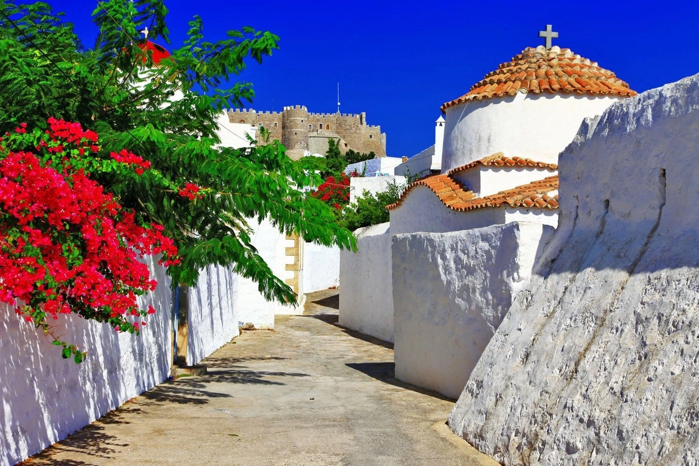5 Best Greek Islands To Visit During Monday Of The Holy Spirit 2024 - Patmos Church - Greek List Patmos Church