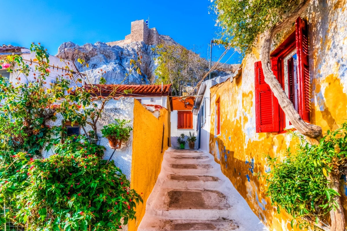 Anafiotika Neighbourhood In Athens, A Cycladic-Style Village On The Acropolis Slopes