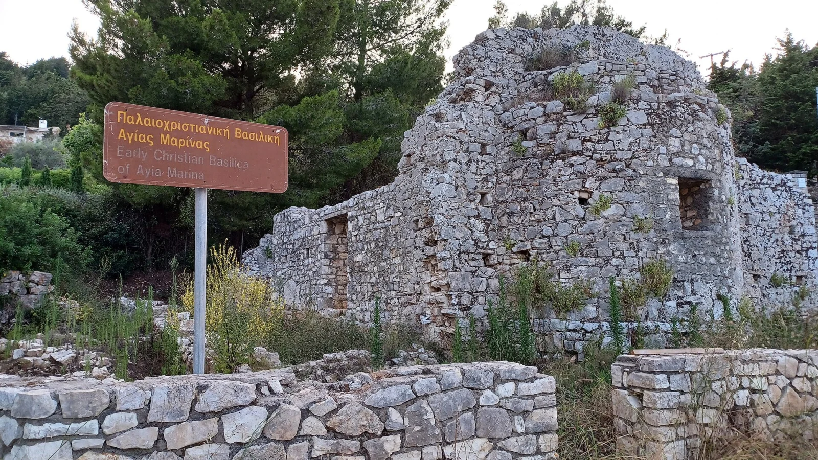 Early Christian church ruins reflecting the long history of Paxos Island Early Christian church ruins reflecting the long history of Paxos Island