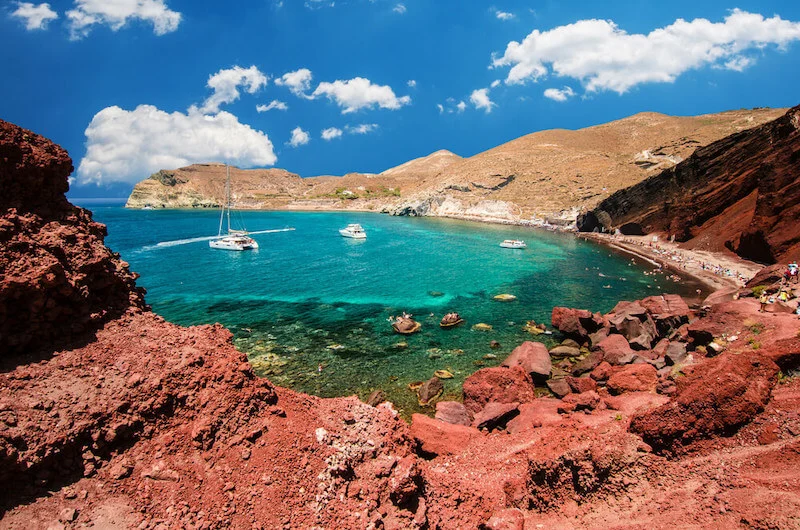 Exploring The Beaches Of The Cyclades Islands - Red Beach Santorini Island - Greek List Red Beach, Santorini Island