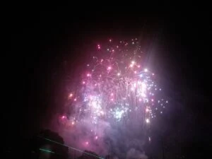 Bonfire Night in London: fireworks over Alexandra Palace
